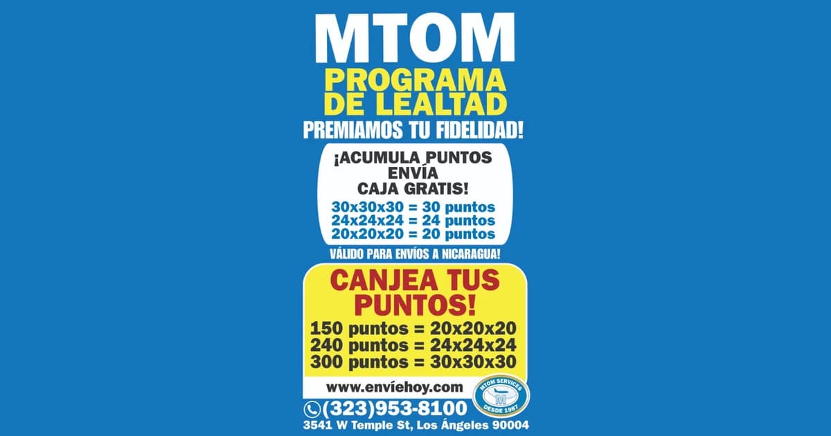 Folleto oficial del programa de lealtad MTOM